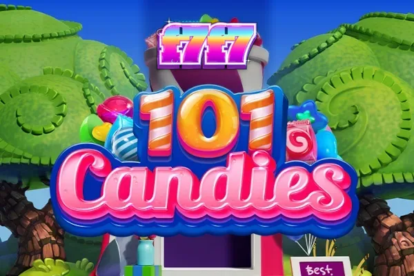 Tampilan visual ceria dari permainan slot 101 Candies dengan simbol permen warna-warni.